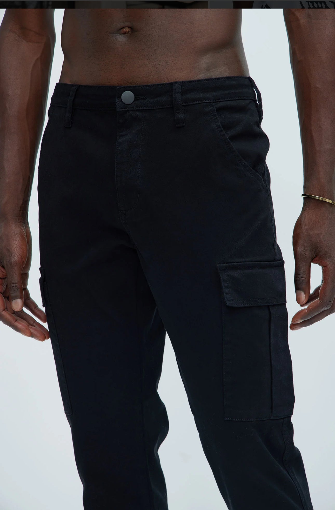 Black slim cargo jeans