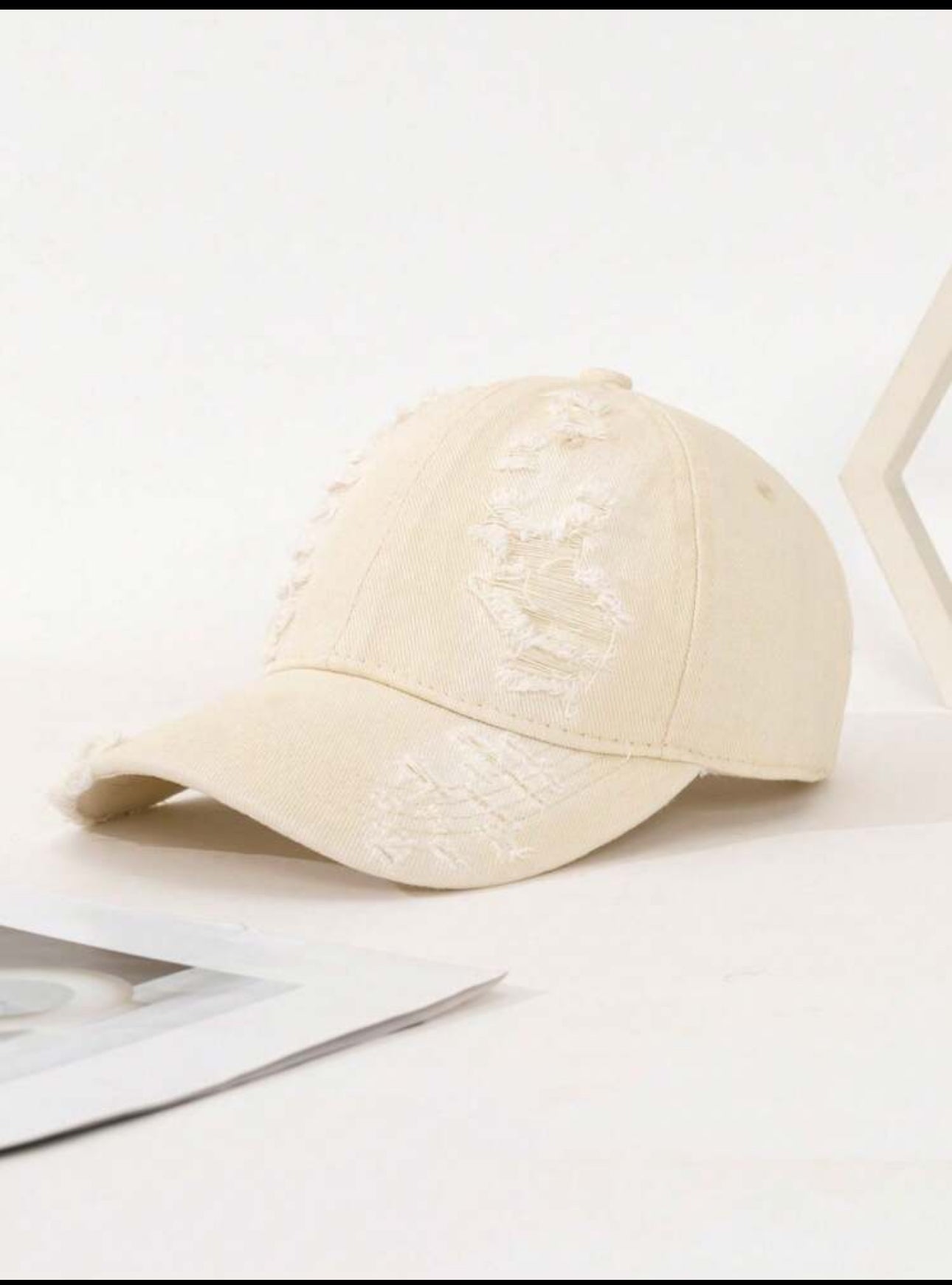 Distressed baseball cap