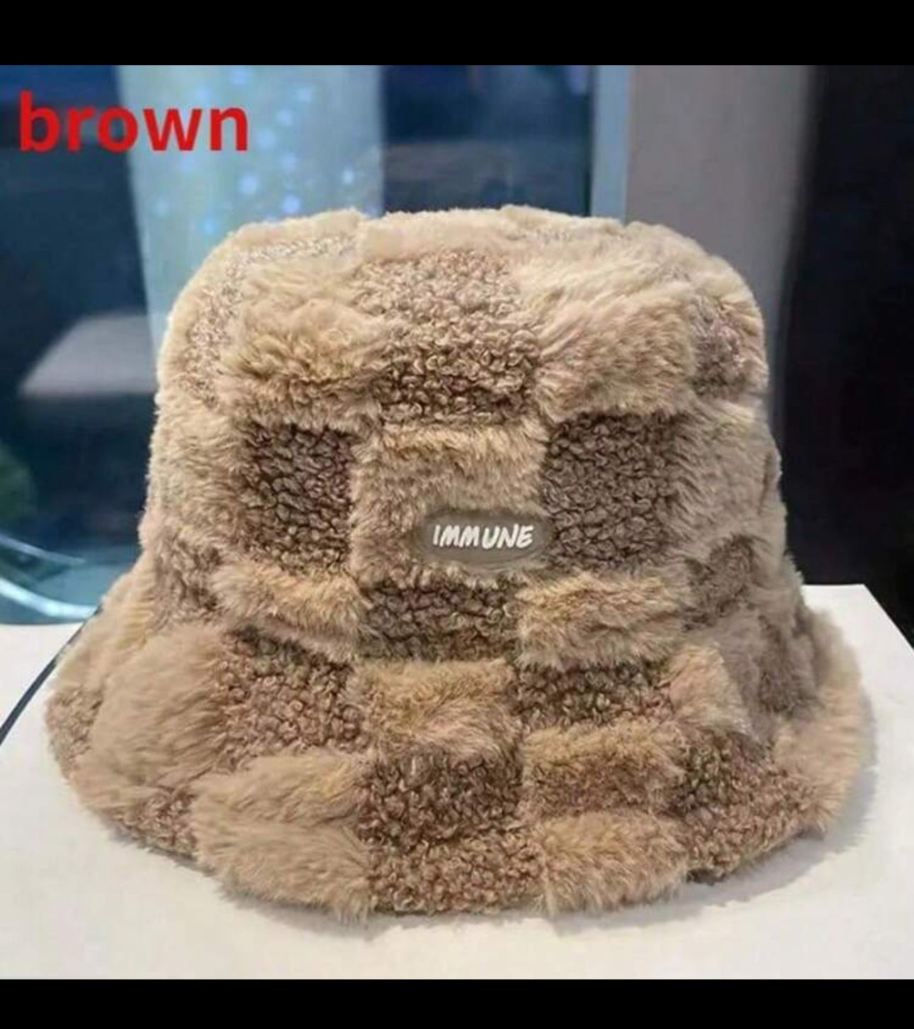 Winter fur bucket hat