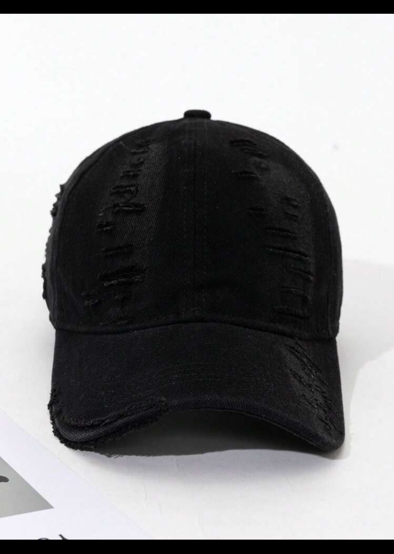 Distressed baseball cap