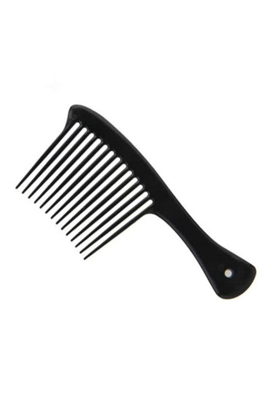 Large tooth black hair comb